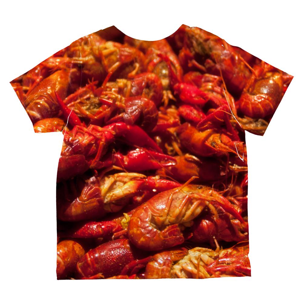 Mardi Gras Cajun Crawfish Boil All Over Toddler T Shirt Toddler T-Shirts Old Glory   