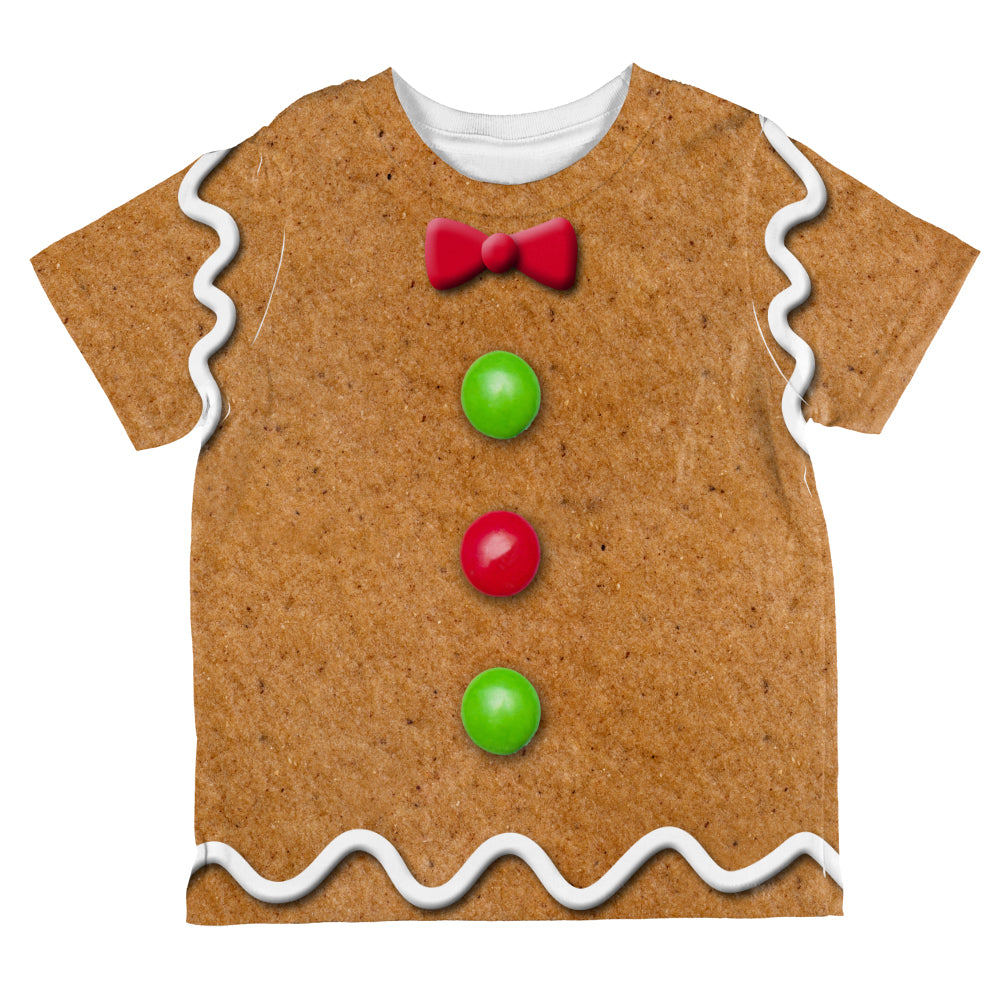 Christmas Gingerbread Man Costume All Over Toddler T Shirt Toddler T-Shirts Old Glory 2T Multicolored 