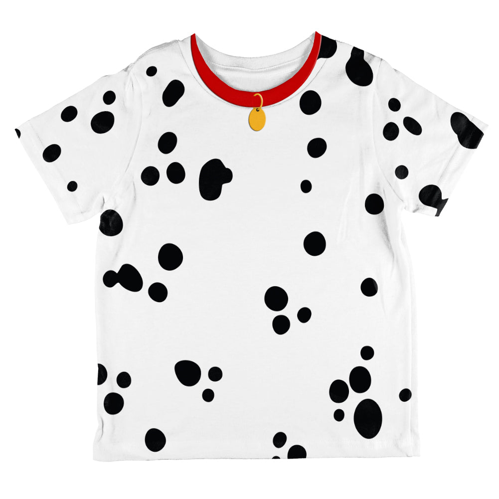 Dog Dalmatian Costume Red Collar All Over Toddler T Shirt Toddler T-Shirts Old Glory 2T Multicolored 