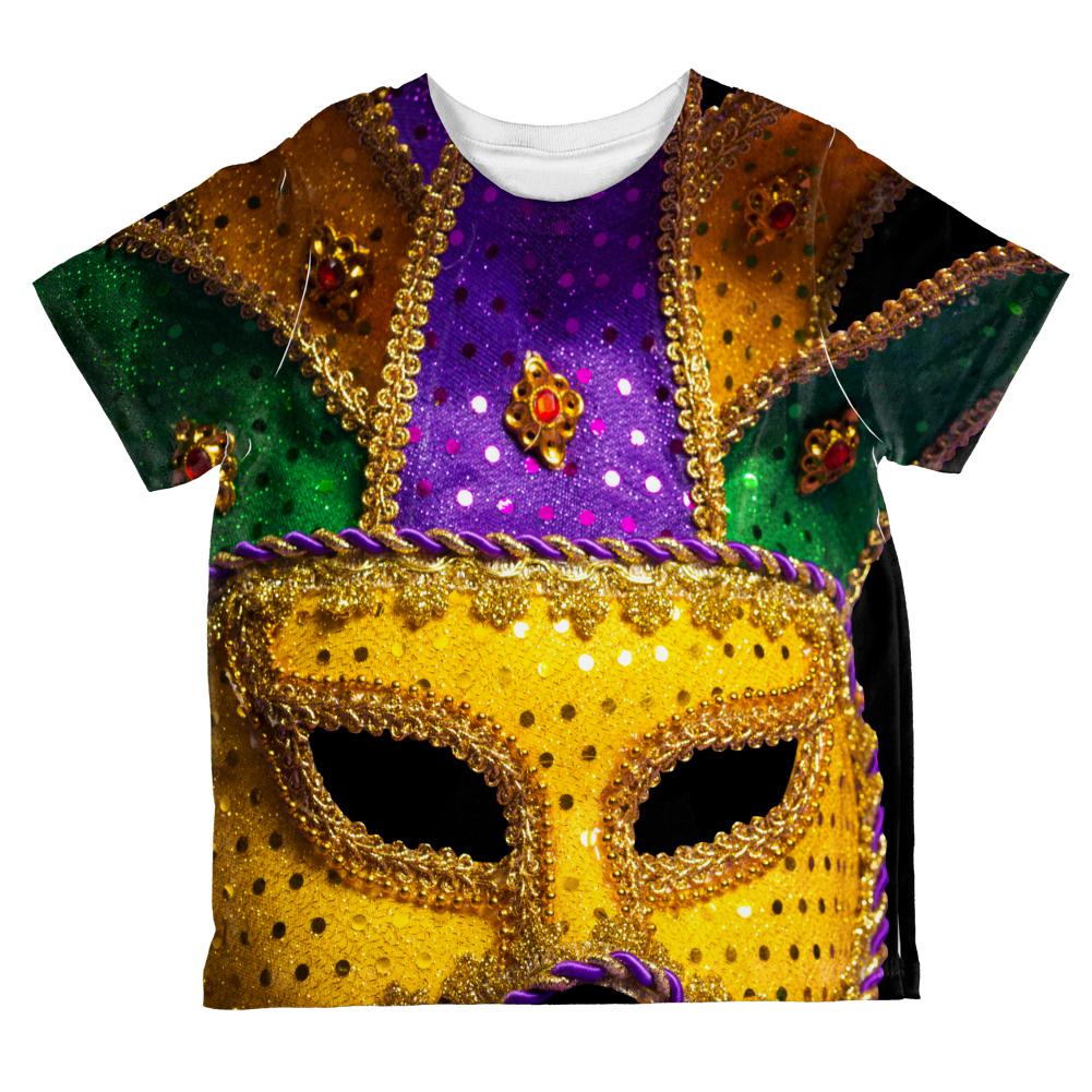 Mardi Gras Large Costume Mask All Over Toddler T Shirt Toddler T-Shirts Old Glory 2T Multi 