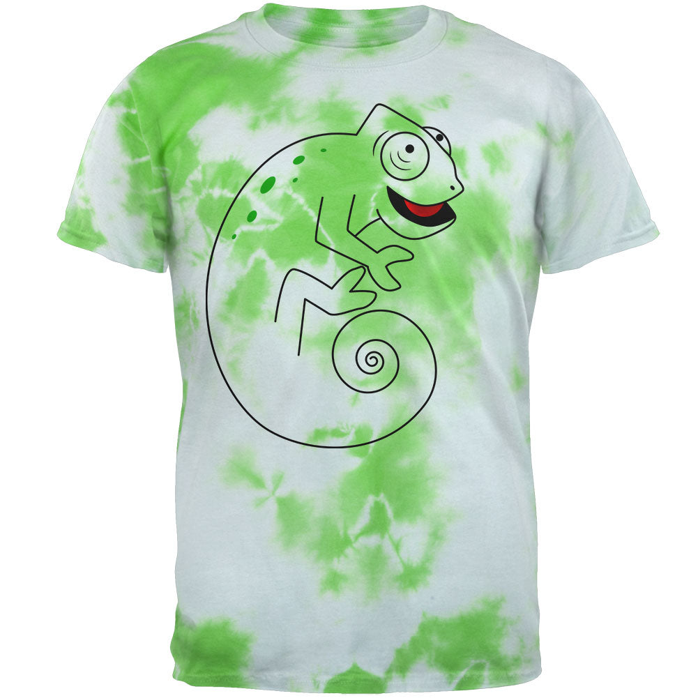 Chameleon Spiral Tail Mens T Shirt Men's T-Shirts Old Glory 2XL Green 