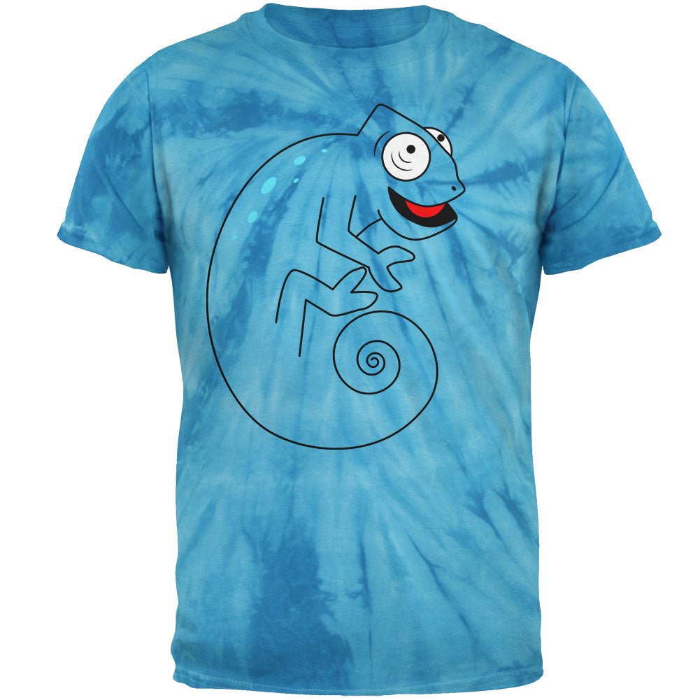 Chameleon Spiral Tail Mens T Shirt Men's T-Shirts Old Glory 2XL Blue 