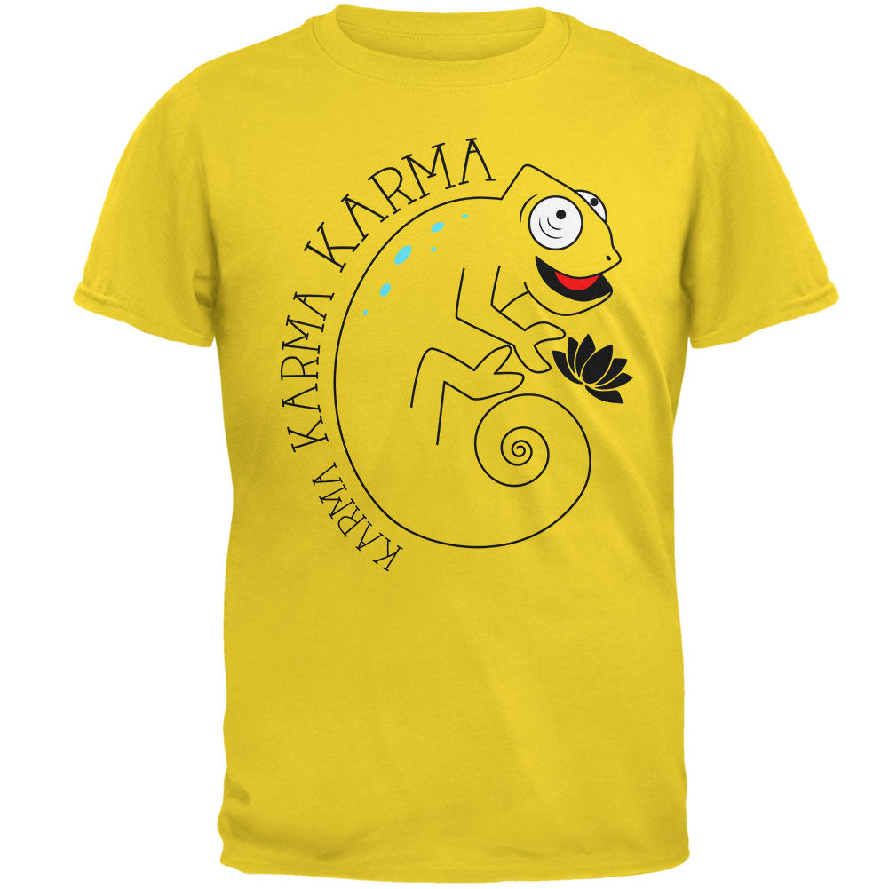 Karma Karma Karma Chameleon Mens T Shirt Men's T-Shirts Old Glory 2XL Yellow 