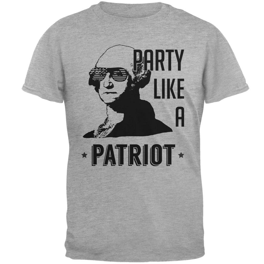 4th of July Party like a Patriot Mens T Shirt Men's T-Shirts Old Glory 2XL Heather 