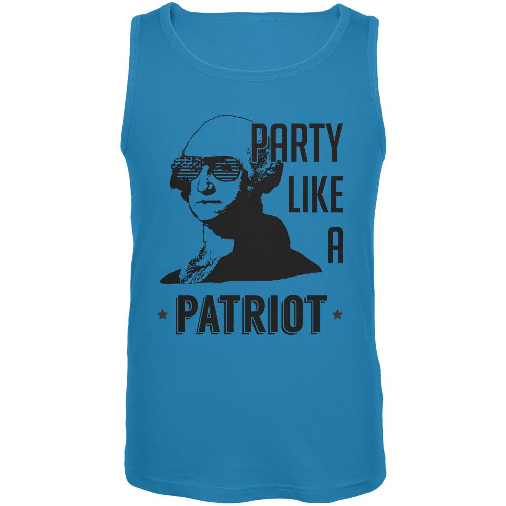 4th of July Party like a Patriot Mens Tank Top Men's Tank Tops Old Glory LG Turquoise 