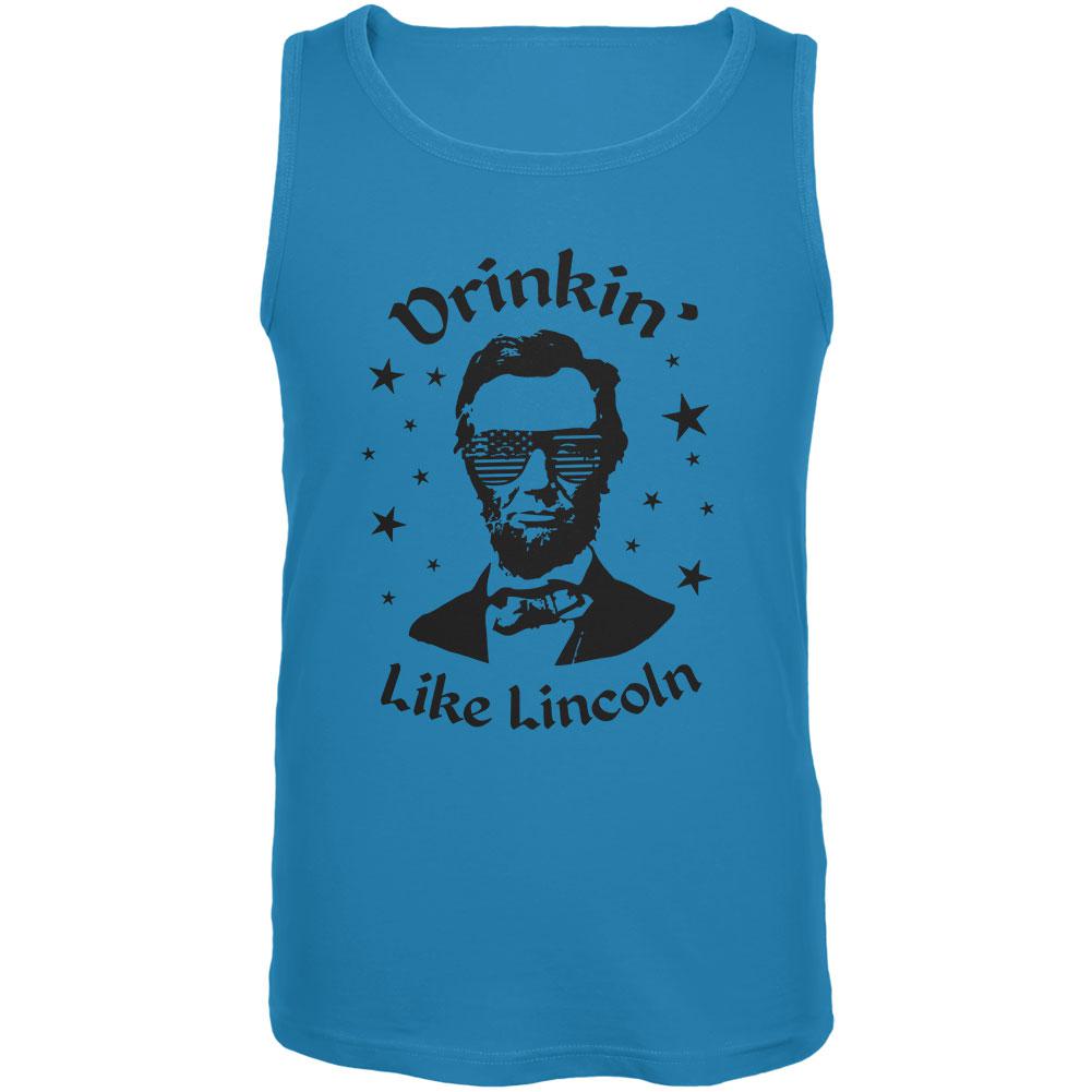 4th of July Drinkin' Like Lincoln Mens Tank Top Men's Tank Tops Old Glory SM  