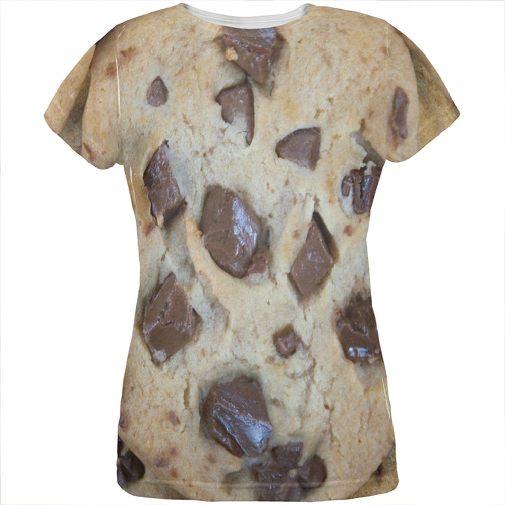 Chocolate Chip Cookies Chunks All Over Womens T Shirt Women's T-Shirts Old Glory 2XL Multi 