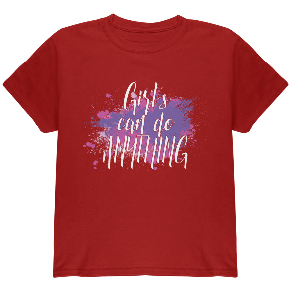 Girls Can Do Anything Girl Power Youth T Shirt Youth T-Shirts Old Glory YLG Cardinal Red 