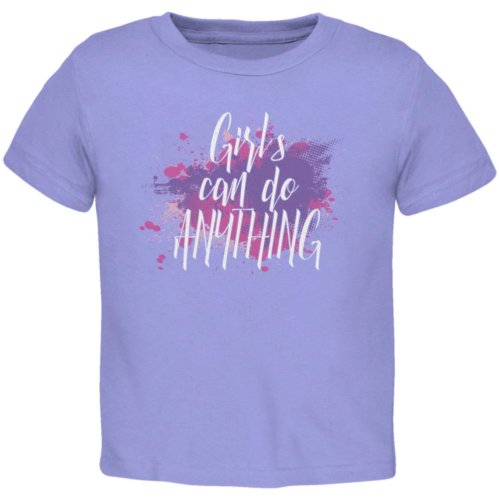 Girls Can Do Anything Girl Power Toddler T Shirt Toddler T-Shirts Old Glory 3T Periwinkle 