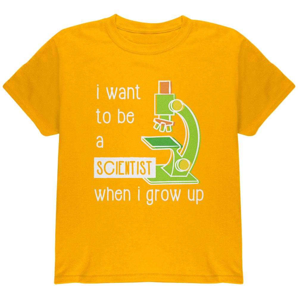 When I Grow Up Scientist Youth T Shirt Youth T-Shirts Old Glory LG Gold 