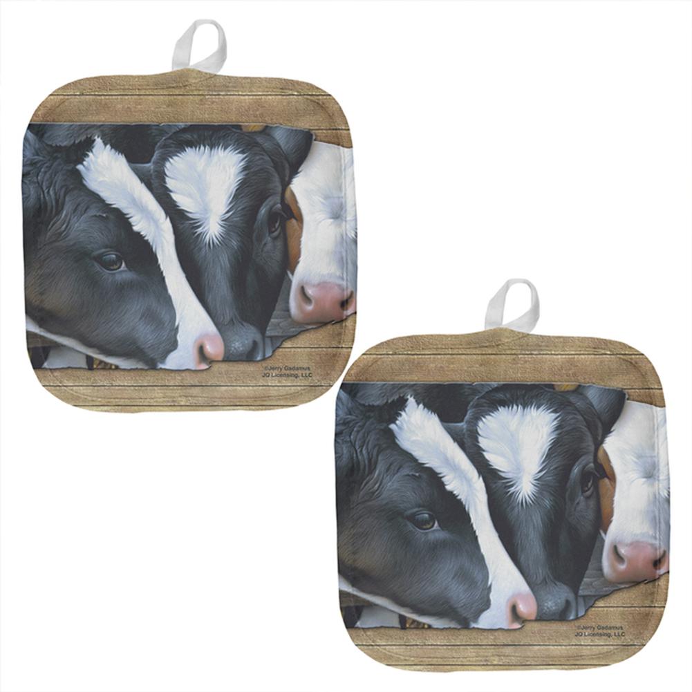 Queens of the Dairy Farm Cows All Over Pot Holder (Set of 2) Pot Holders Old Glory OS Multi 