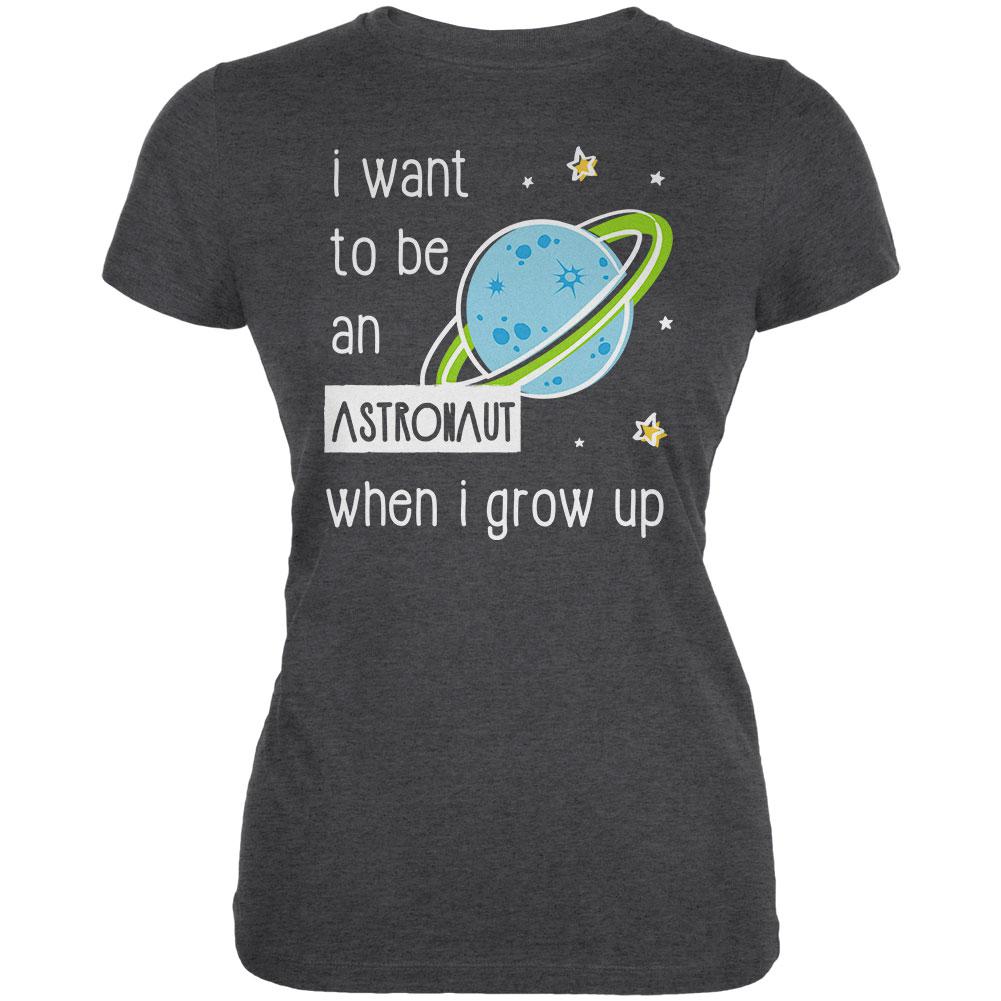 When I Grow Up Astronaut Juniors Soft T Shirt Juniors T-Shirts Old Glory 2XL Deep Heather 