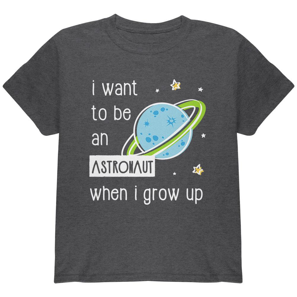 When I Grow Up Astronaut Youth T Shirt Youth T-Shirts Old Glory LG Dark Heather 