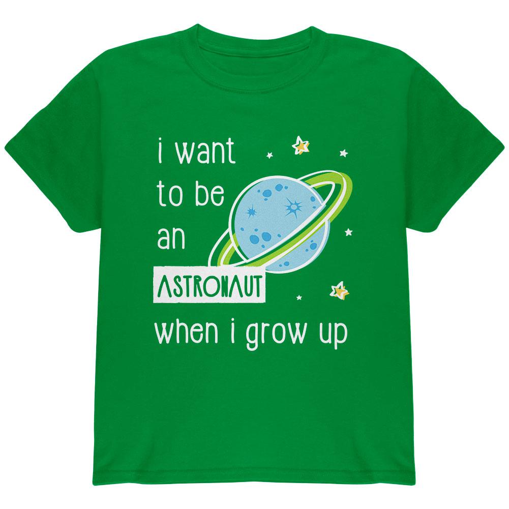 When I Grow Up Astronaut Youth T Shirt Youth T-Shirts Old Glory LG Irish Green 