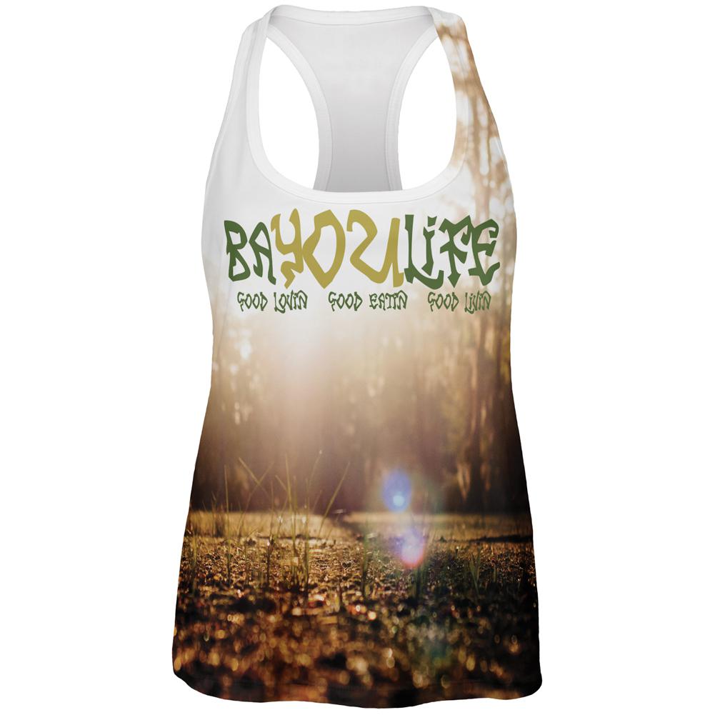 Bayou Life Swamp Sunrise Cajun Louisiana All Over Womens Work Out Tank Top Women's Tank Tops Old Glory 2XL Multi 