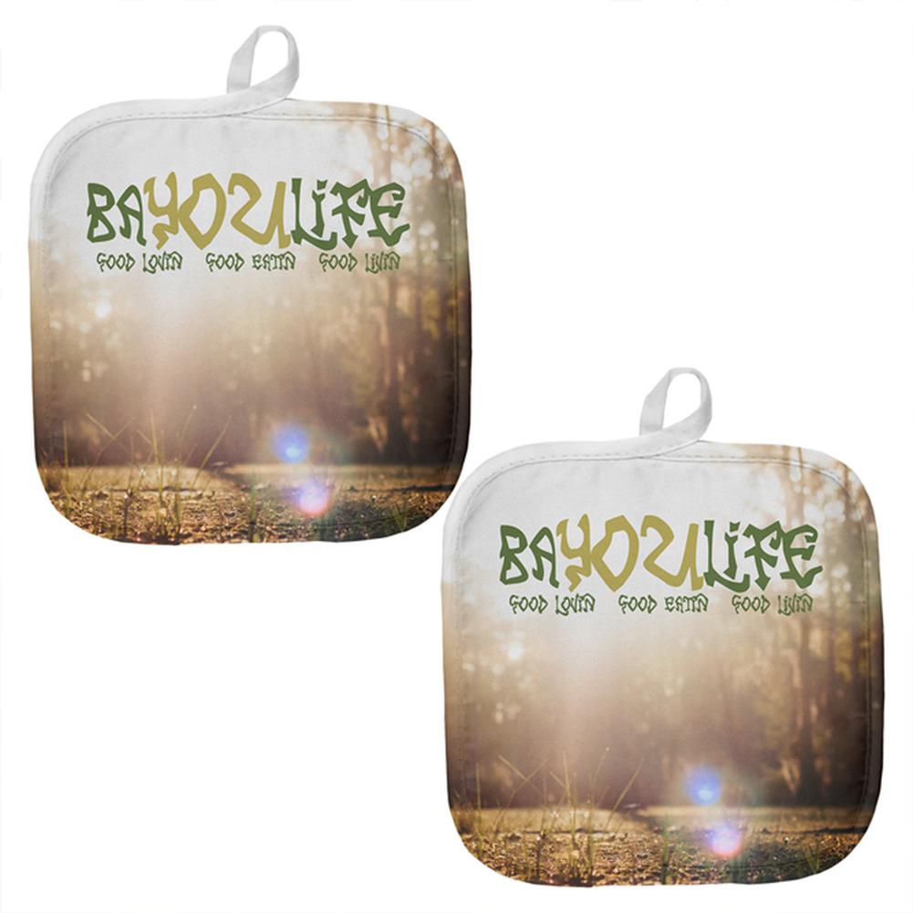 Bayou Life Swamp Sunrise Cajun Louisiana All Over Pot Holder (Set of 2) Pot Holders Old Glory OS Multi 