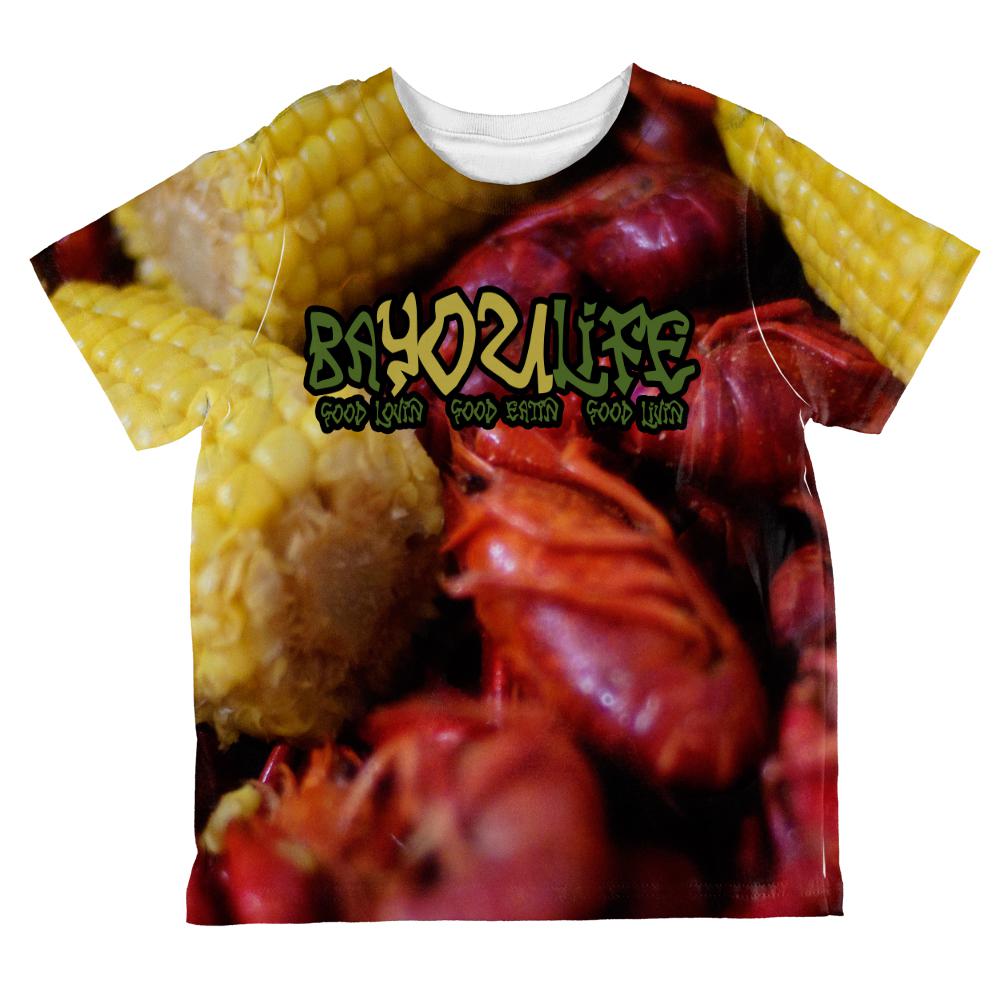 Bayou Life Crawfish Boil Cajun Louisiana All Over Toddler T Shirt Toddler T-Shirts Old Glory 2T Multi 