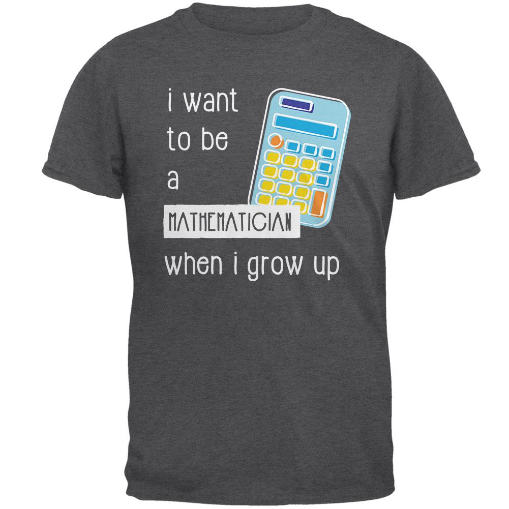 When I Grow Up Mathematician Mens T Shirt Men's T-Shirts Old Glory 2XL Dark Heather 