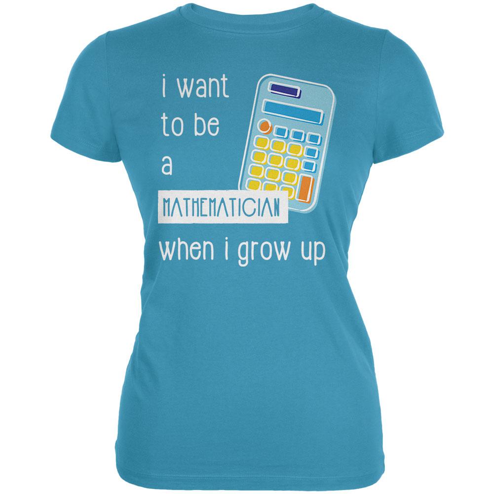 When I Grow Up Mathematician Juniors Soft T Shirt Juniors T-Shirts Old Glory LG Aqua 