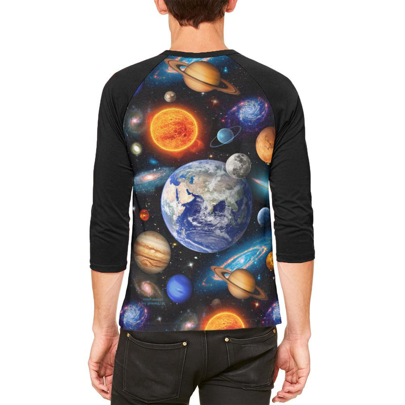 Galaxy Solar System Mens Raglan T Shirt Men's Raglans Old Glory   