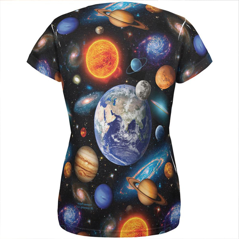 Galaxy Solar System All Over Womens T Shirt Women's T-Shirts Old Glory   