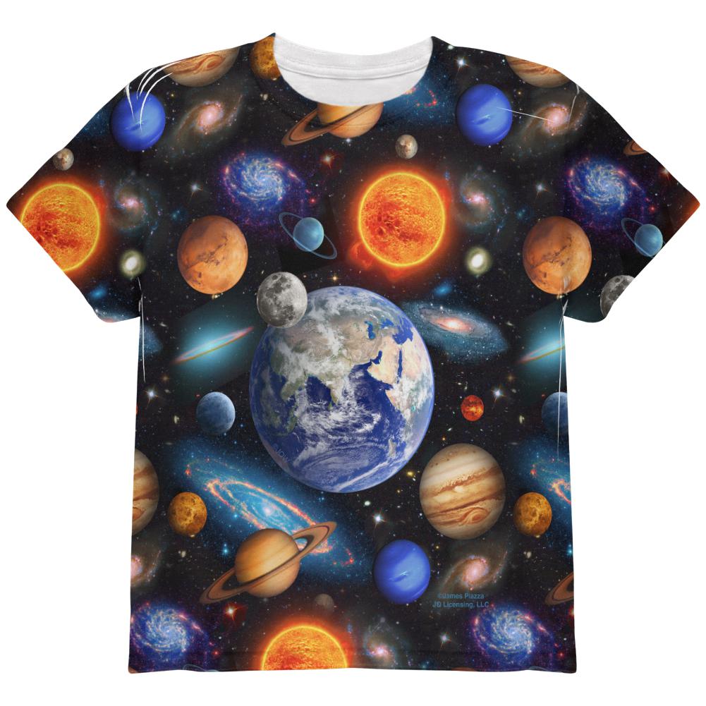 Galaxy Solar System All Over Youth T Shirt Youth T-Shirts Old Glory LG Multi 