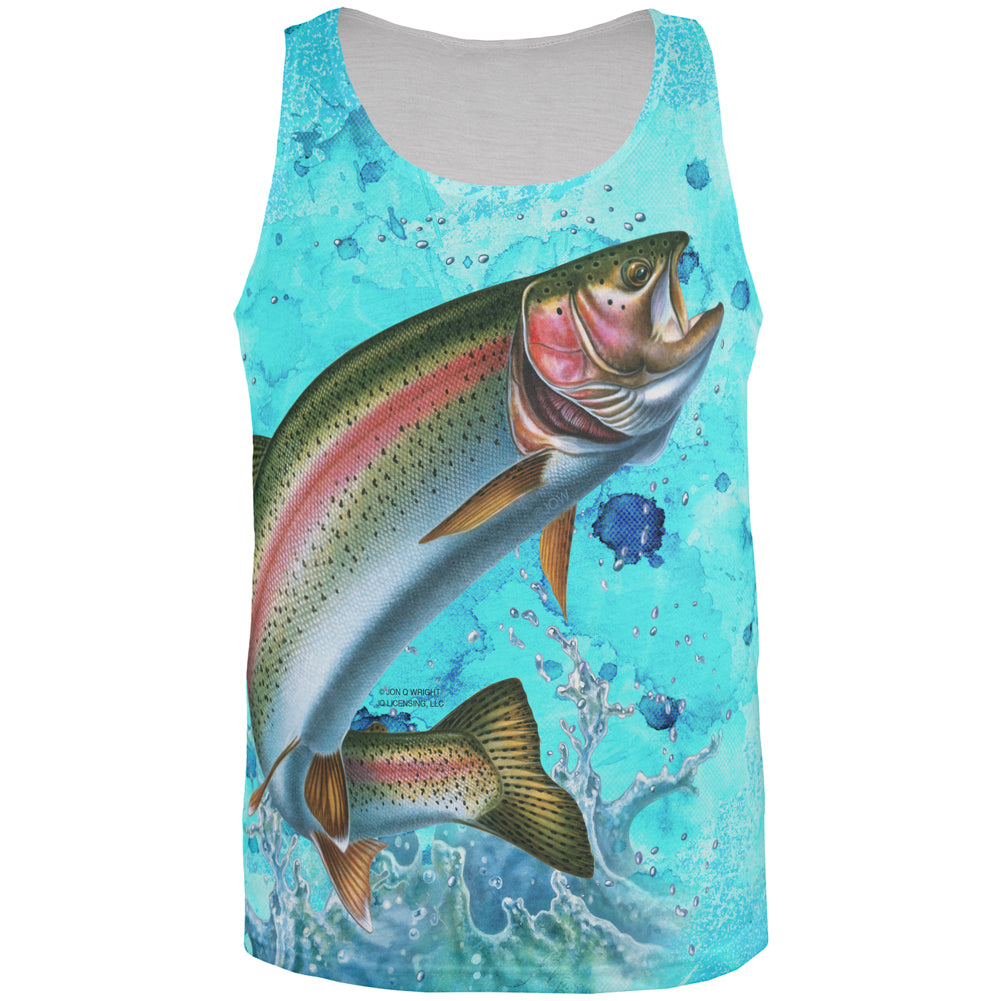 Rainbow Trout Jumping Splash All Over Mens Tank Top Men's Tank Tops Old Glory 2XL Multi 