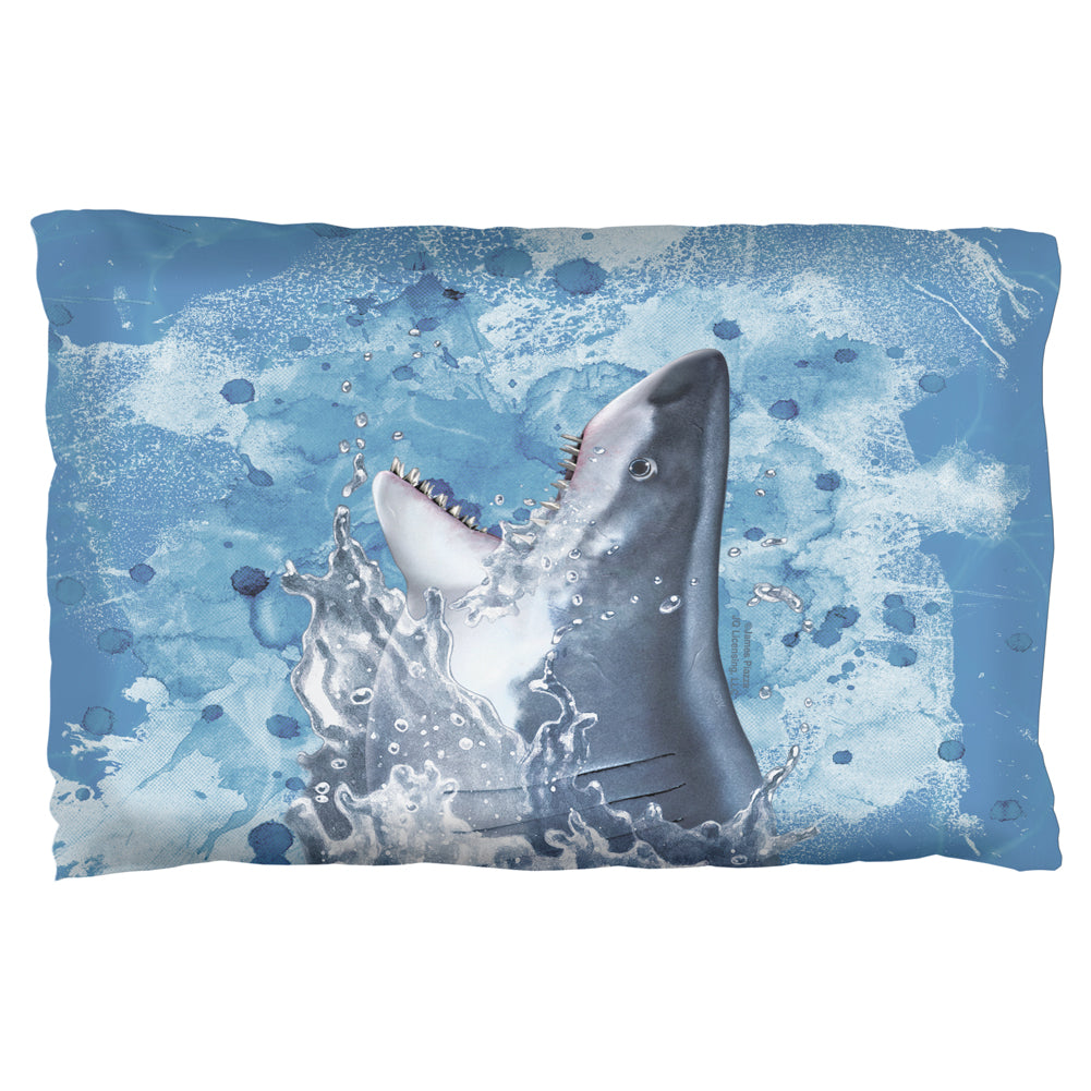 Hungry Great White Shark Breaching Pillow Case Pillowcases Old Glory OS Multi 