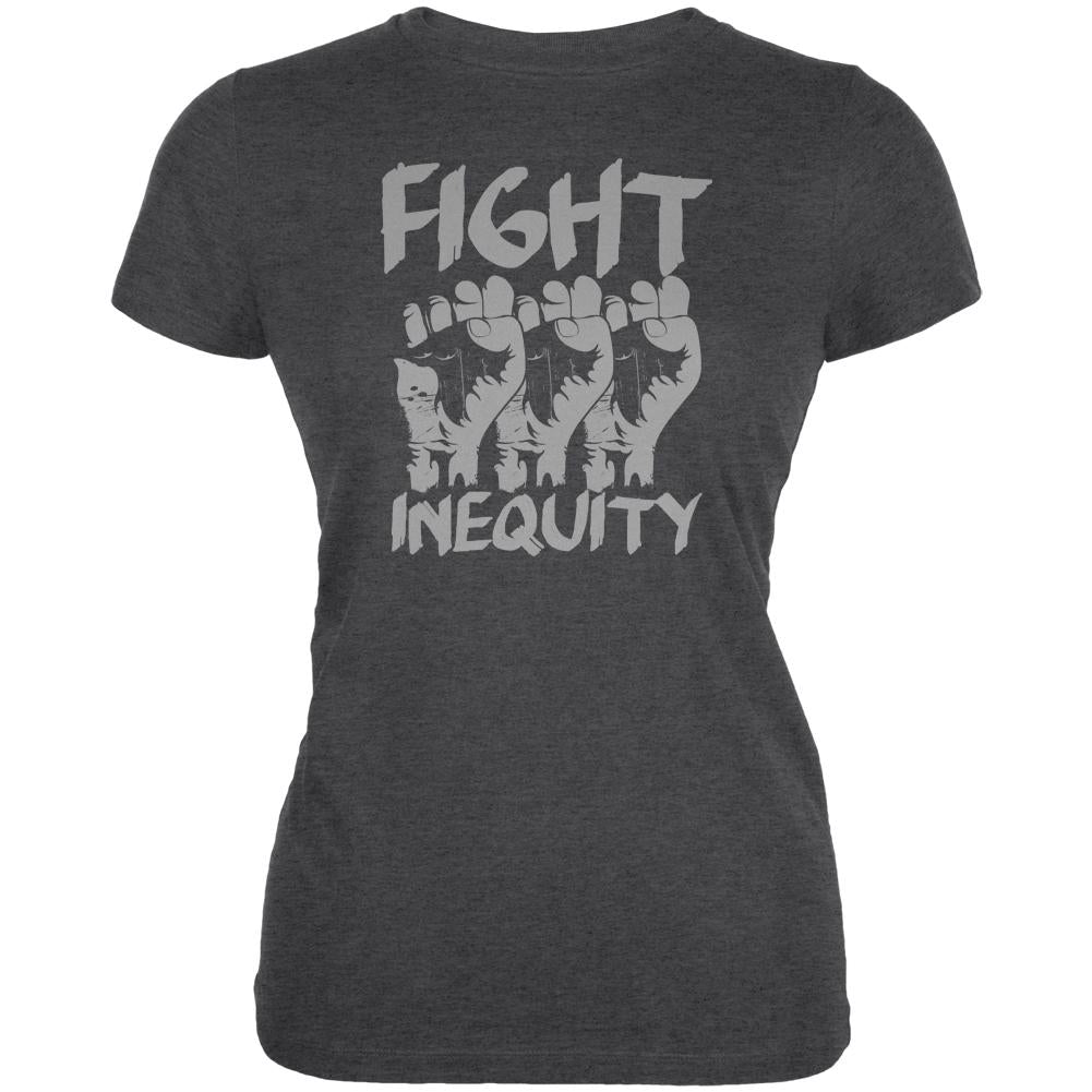 Fight Inequity Raised Fists Juniors Soft T Shirt Juniors T-Shirts Old Glory 2XL Deep Heather 