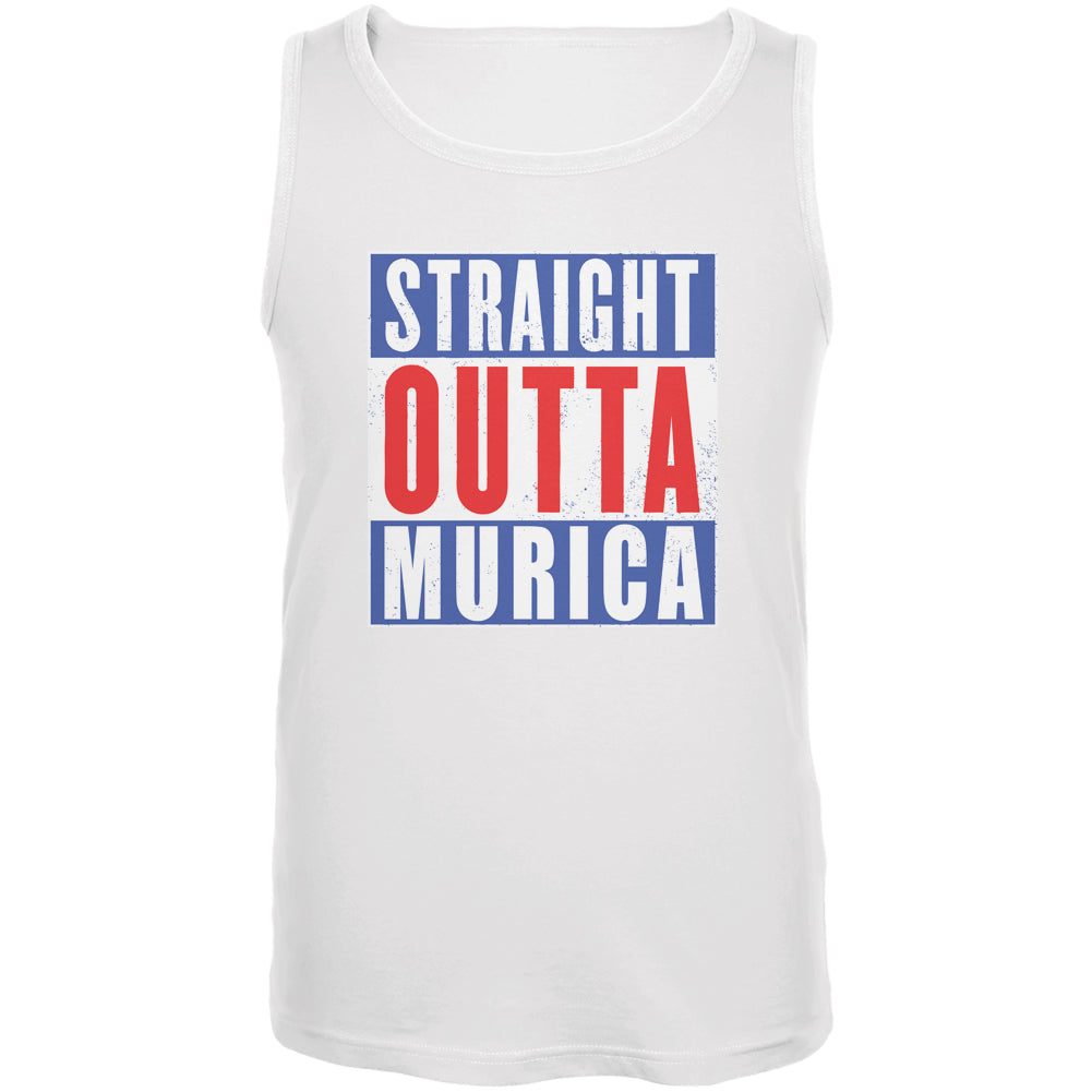 Straight Outta July 4th Murica Funny Mens Tank Top Men's Tank Tops global 2XL White 