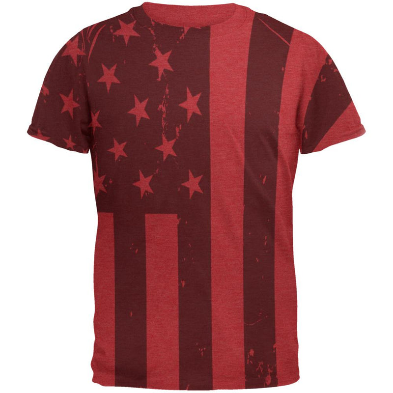 July 4th Black And White American Flag Mens Soft T Shirt Men's T-Shirts Old Glory 2XL Vintage Red 