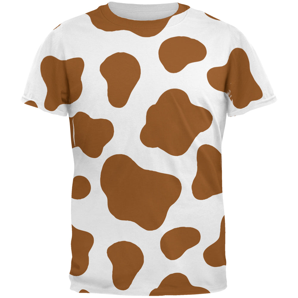 Halloween Costume Brown Spot Cow All Over Mens T Shirt Men's T-Shirts Old Glory 2XL Multi 