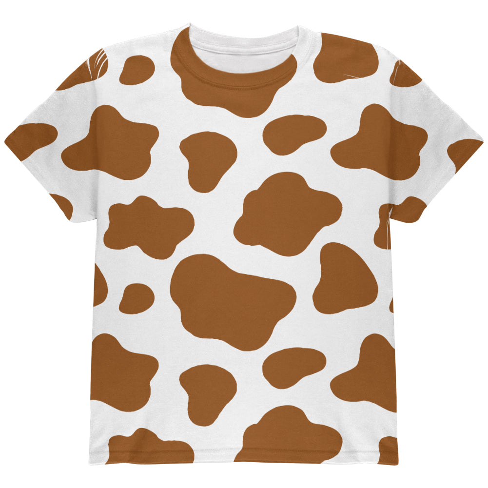 Halloween Costume Brown Spot Cow All Over Youth T Shirt Youth T-Shirts Old Glory YLG Multi 