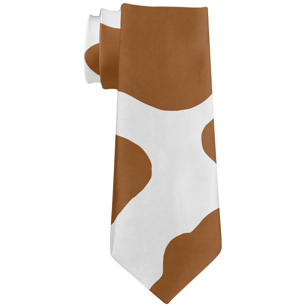 Halloween Costume Brown Spot Cow All Over Neck Tie Ties Old Glory OS Multicolor 