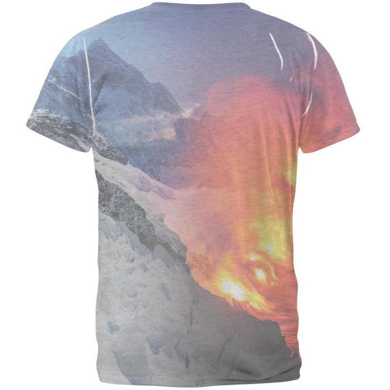 Extreme Nature Adventures Fire And Ice Mens T Shirt Men's T-Shirts Old Glory   