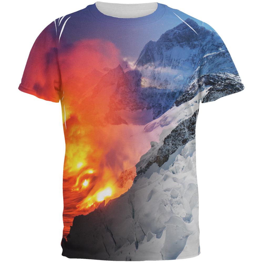 Extreme Nature Adventures Fire And Ice All Over Mens T Shirt Men's T-Shirts Old Glory 2XL Multi 