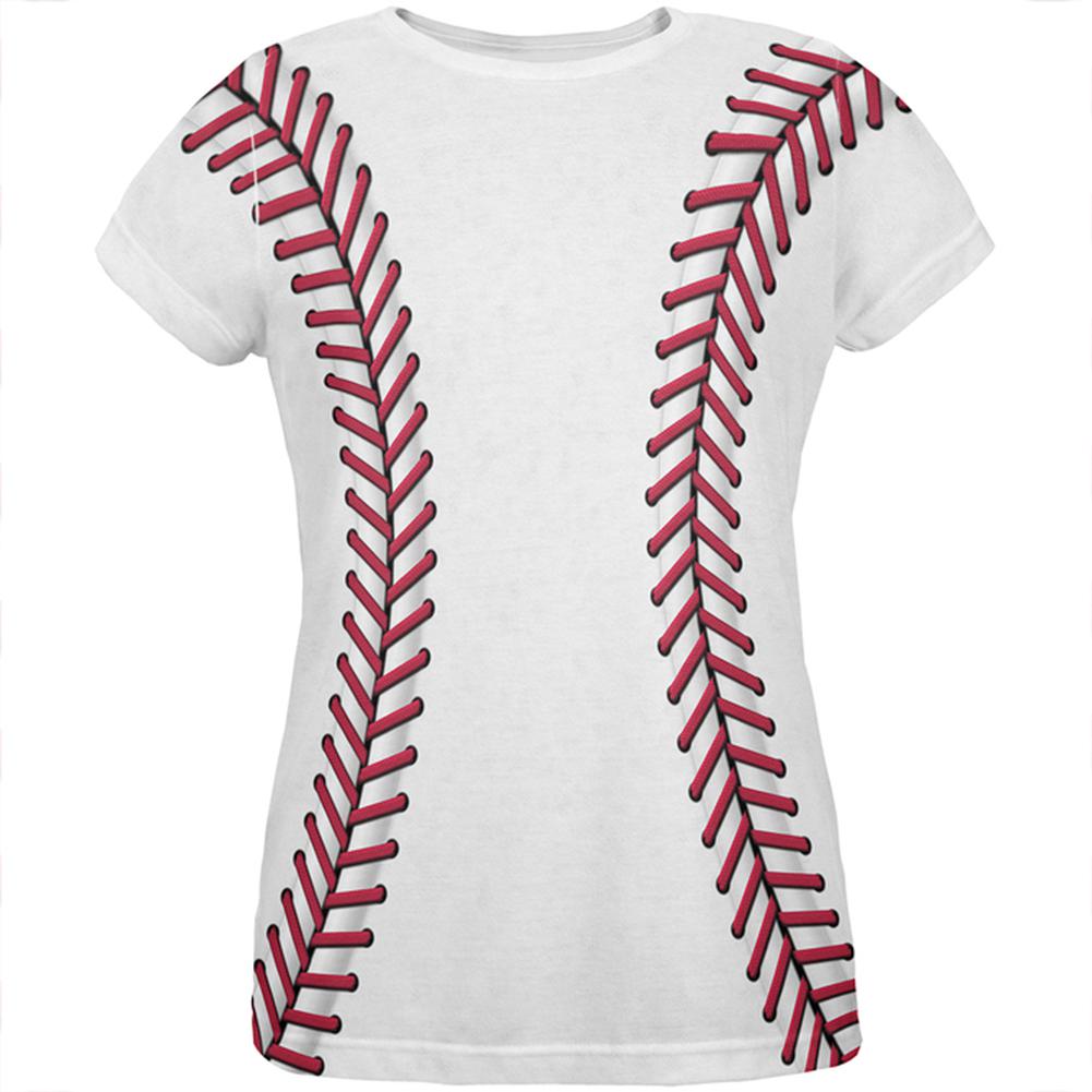 Baseball Costume All Over Womens T Shirt Women's T-Shirts Old Glory 2XL Multi 