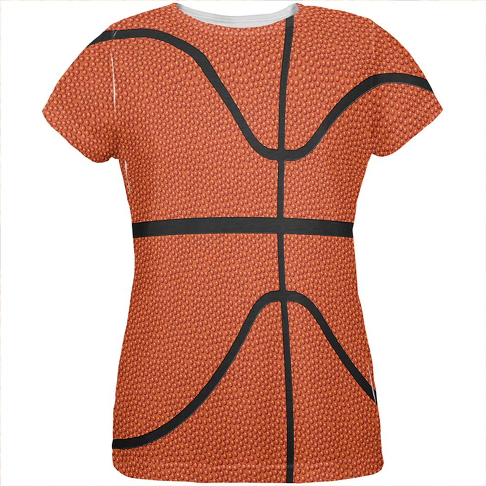 Basketball Costume All Over Womens T Shirt Women's T-Shirts Old Glory SM Multi 