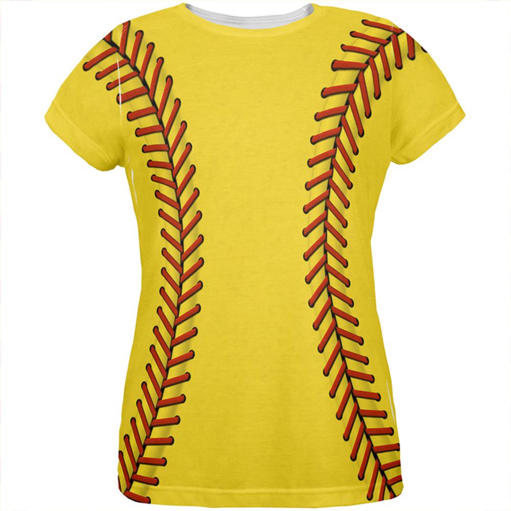 Softball Costume All Over Womens T Shirt Women's T-Shirts Old Glory 2XL Multi 