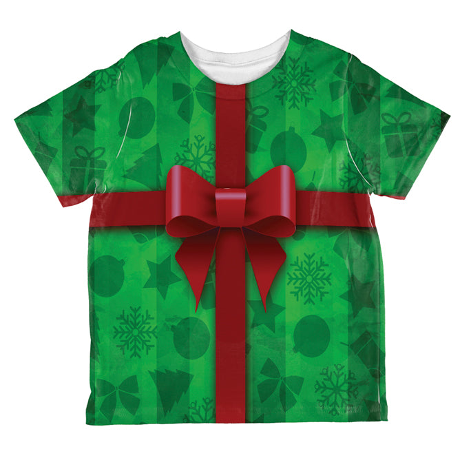 Green Christmas Present Costume All Over Toddler T Shirt Toddler T-Shirts Old Glory 2T Multicolored 