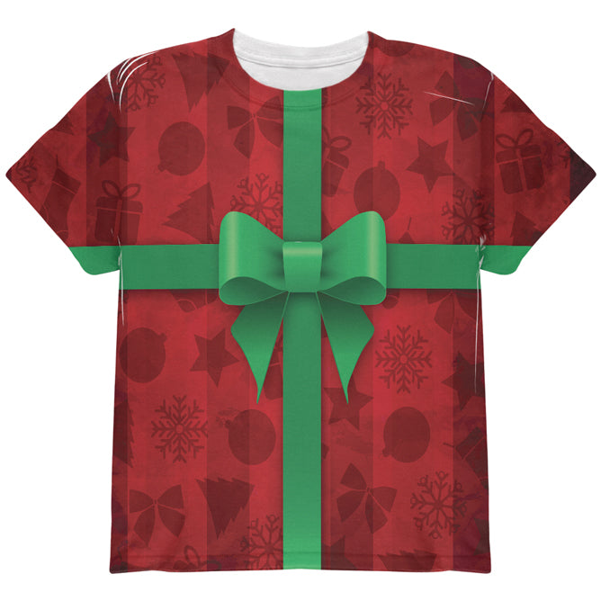 Red Christmas Present Costume All Over Youth T Shirt Youth T-Shirts Old Glory YLG Multicolored 