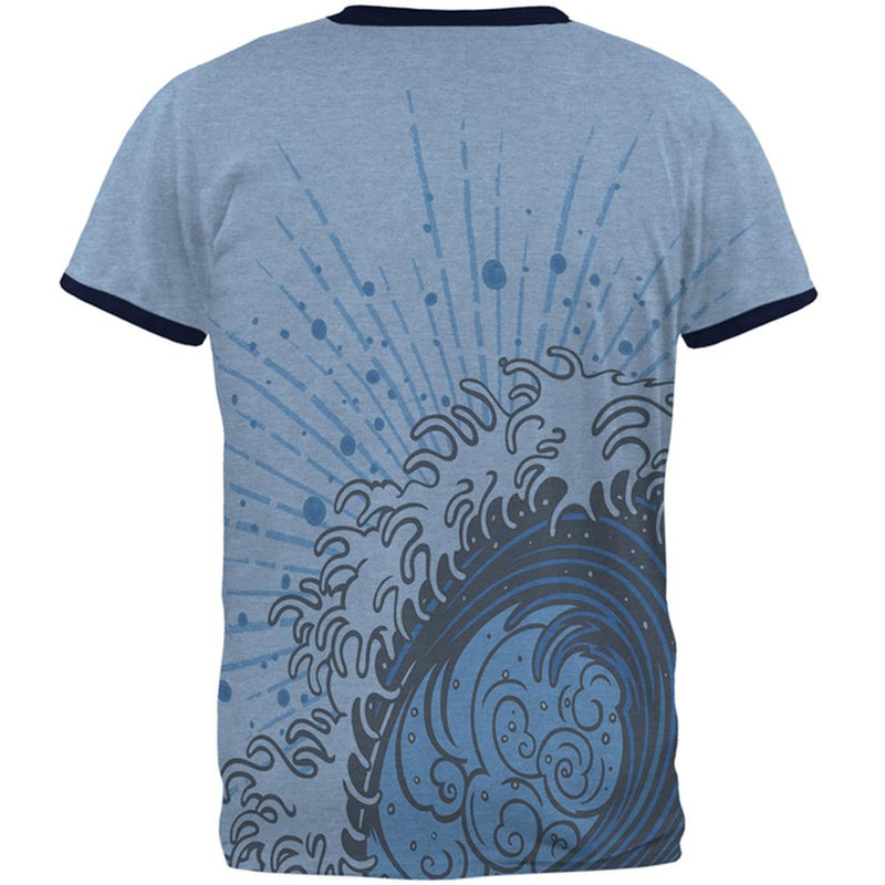 Summer Asian Wave Japanese Tsunami Mens Ringer T Shirt Men's T-Shirts Old Glory   