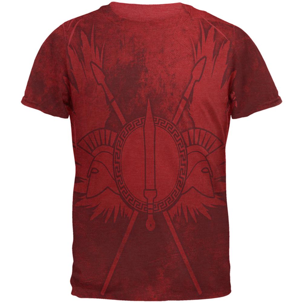 Spartan Greek Warrior Gladiator Men's Soft T-Shirt Men's T-Shirts Old Glory 2XL Vintage Red 