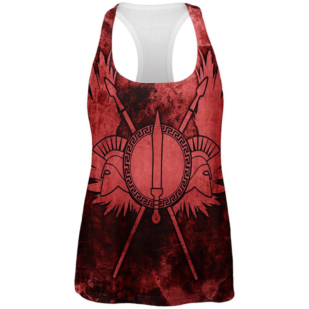 Spartan Greek Warrior Gladiator All Over Womens Work Out Tank Top Women's Tank Tops Old Glory 2XL Multi 