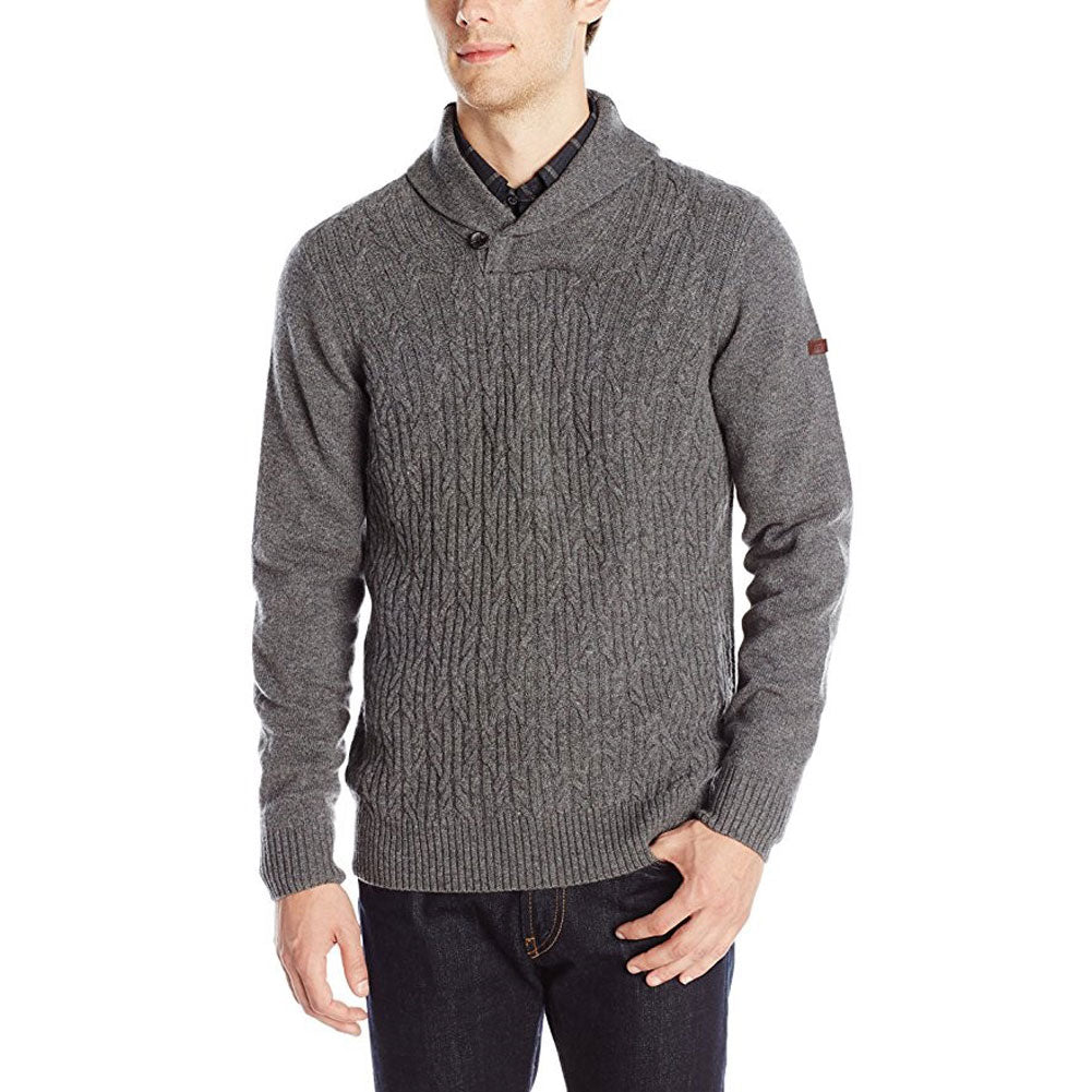 Ben Sherman - Texture Shawl Mens Collar Sweater Men's Sweaters Ben Sherman   
