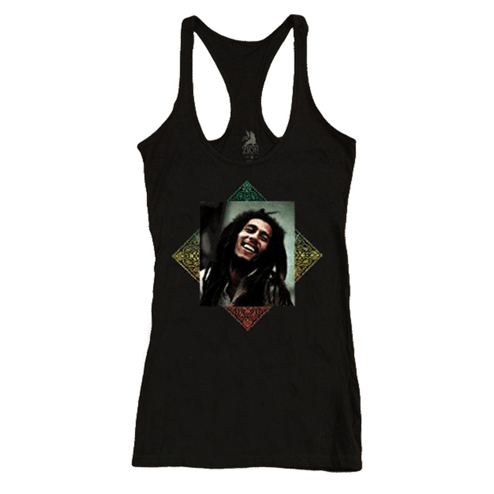 Bob Marley - Bandana Juniors Racerback Tank Top Juniors Tank Tops Bob Marley   