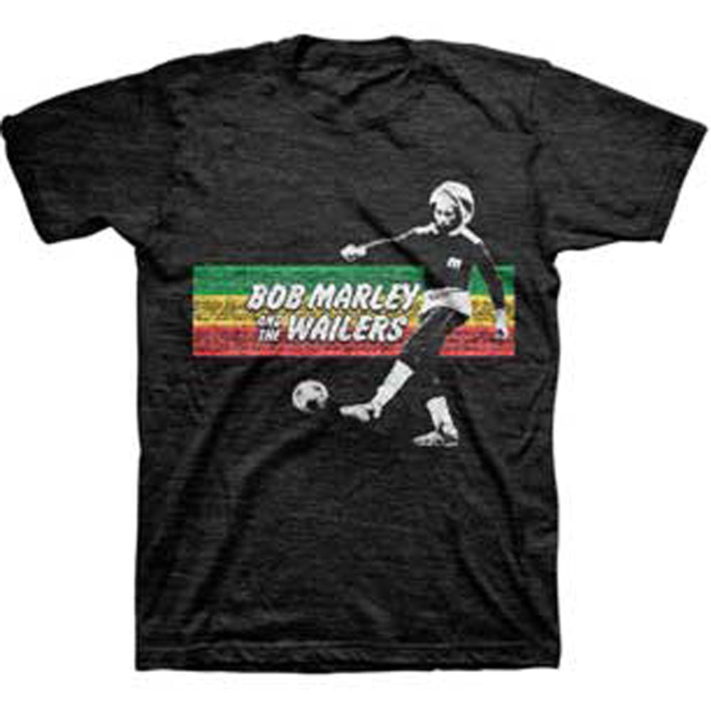 Bob Marley - Soccer Rasta Stripe Mens T Shirt Men's T-Shirts Bob Marley   