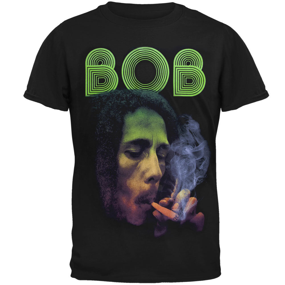 Bob Marley - Smoke Gradient Mens T Shirt Men's T-Shirts Bob Marley SM Black 