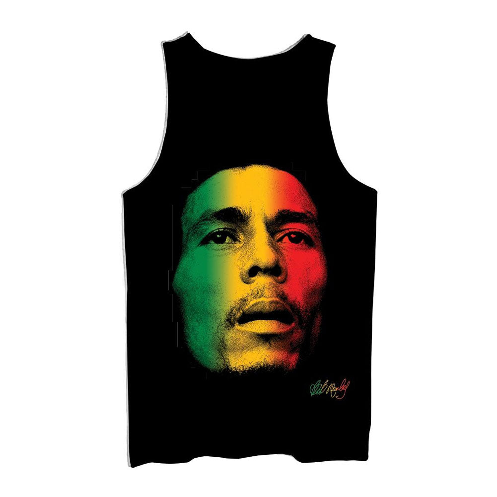 Bob Marley - Tri-Color Face Mens Tank Top Men's Tank Tops Bob Marley   