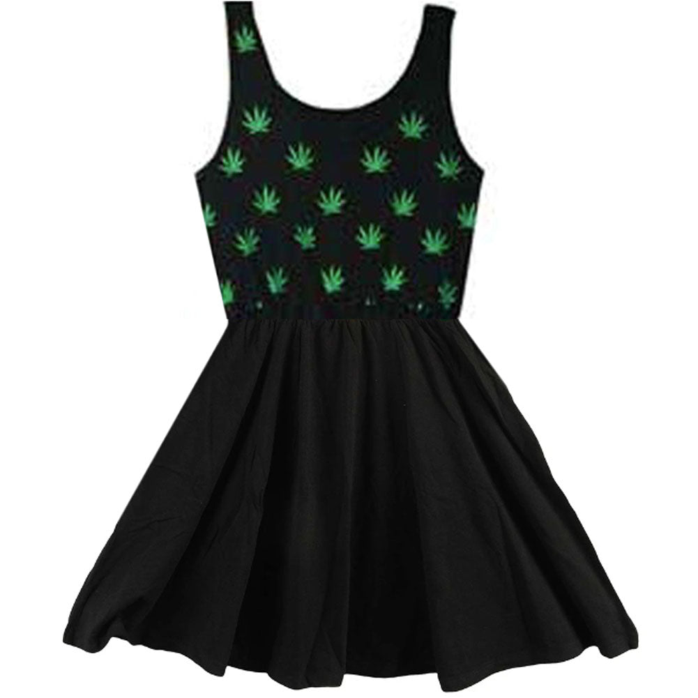 Bob Marley - Celestial Bob and Pot Leaves Juniors Tank Dress Juniors Dresses Bob Marley   